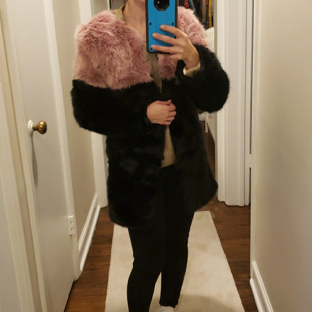 Faux fur coat